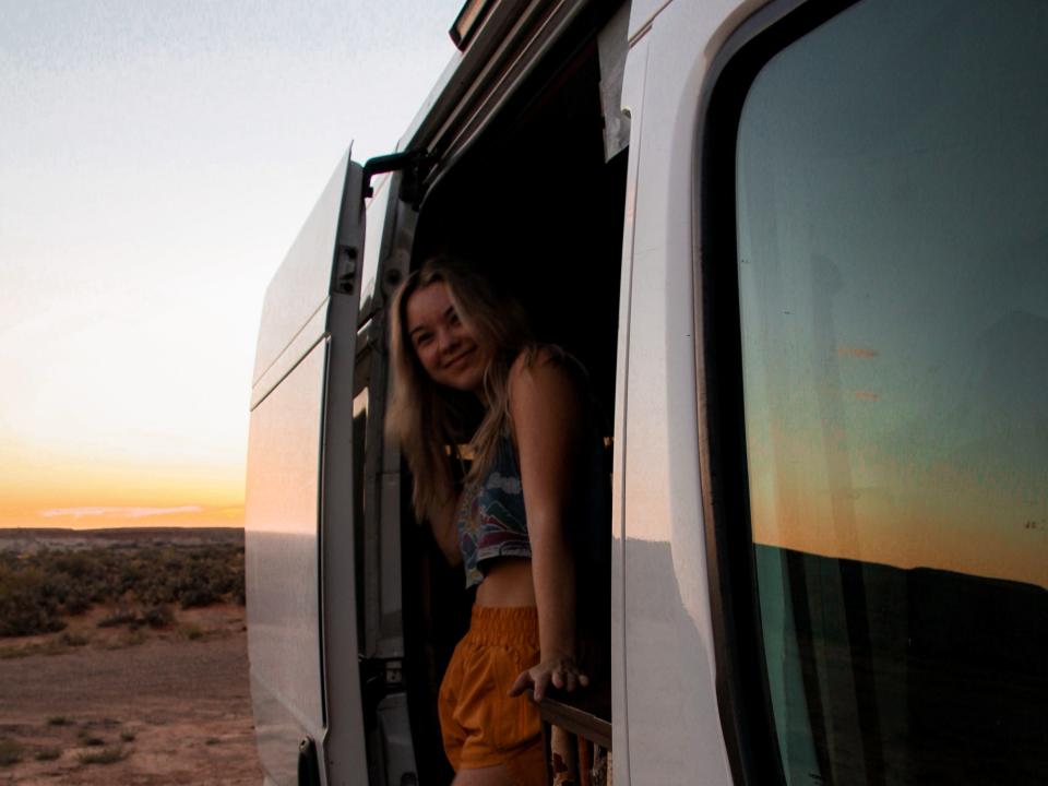 Sierra Fernald with her van.