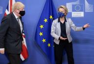 EU Commission President von der Leyen meets British PM Johnson in Brussels