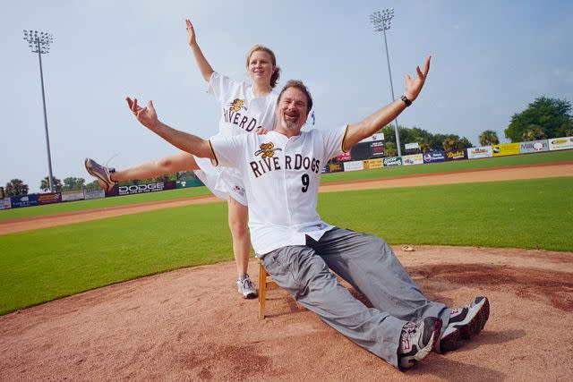 <p>Courtesy of Netflix</p> (L to R) Rebecca Veeck and Mike Veeck in The Saint of Second Chances