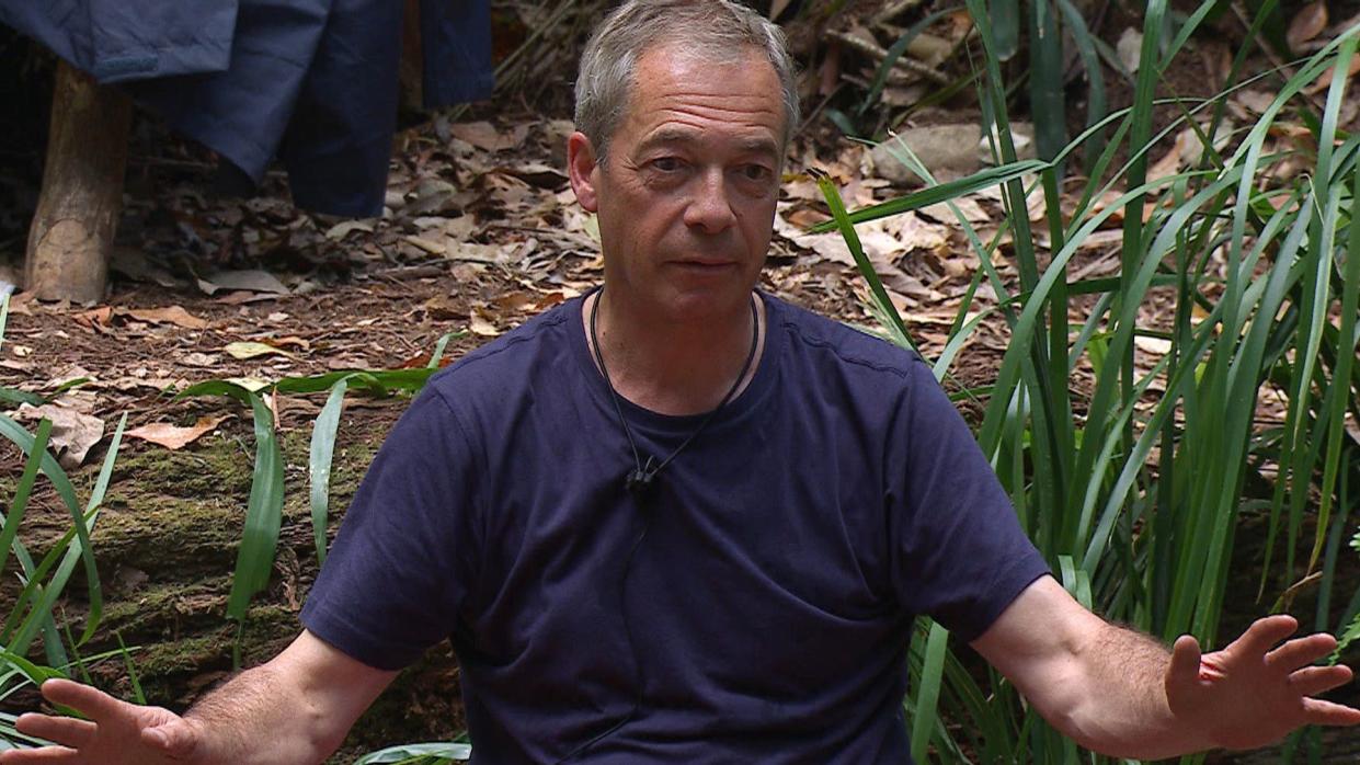 I'm A Celebrity's Nigel Farage has a heated exchange with Fred Sirieix (ITV/Shutterstock)