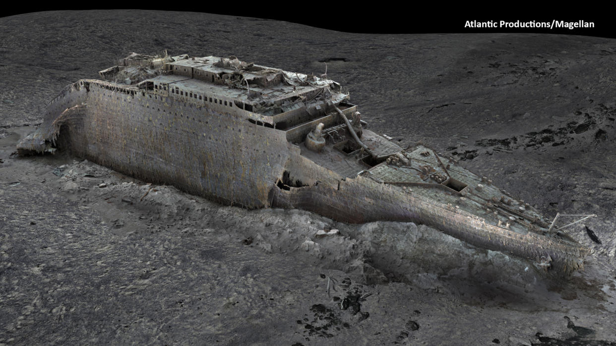 New 3D scans of the Titanic released in May show the wreckage in crisp detail.  (Atlantic Productions / Magellan)