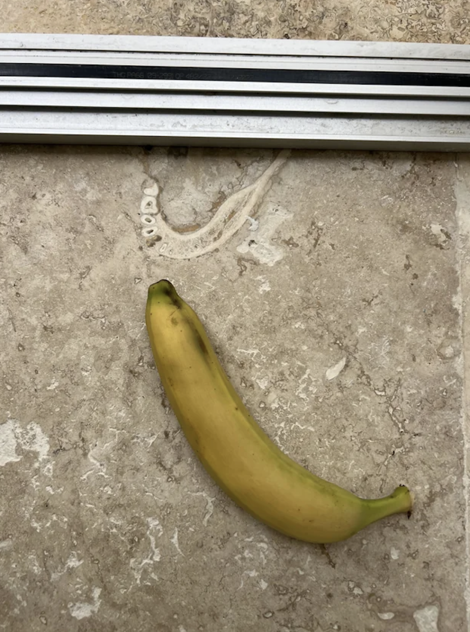 a banana on the ground