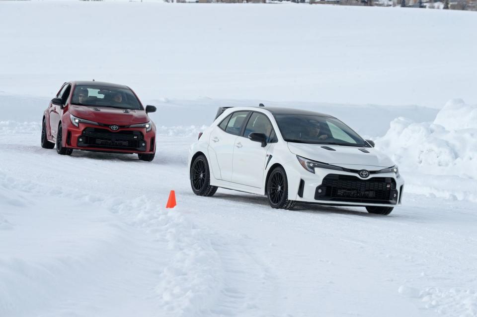 toyota gr corolla at bridgestone winter driving school ice track