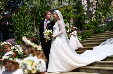 Lady Gabriella Windsor and Thomas Kingston leave St George's Chapel, following their wedding, in Windsor Castle, near London, Britain May 18, 2019. Victoria Jones/Pool via REUTERS