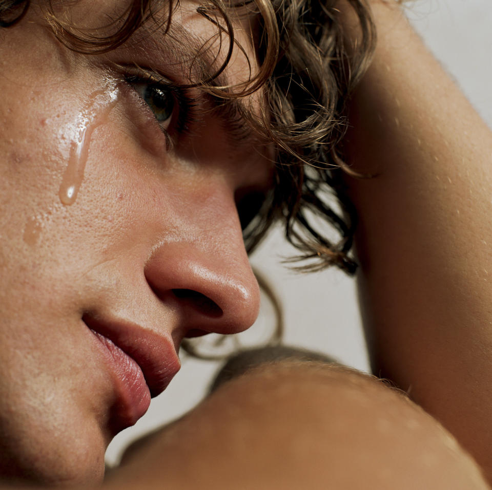 Stock picture of a man crying tears. (Getty Images)