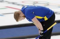 Curling - Pyeongchang 2018 Winter Olympics - Men's Final - Sweden v U.S. - Gangneung Curling Center - Gangneung, South Korea - February 24, 2018 - Skip Niklas Edin of Sweden reacts. REUTERS/Cathal McNaughton