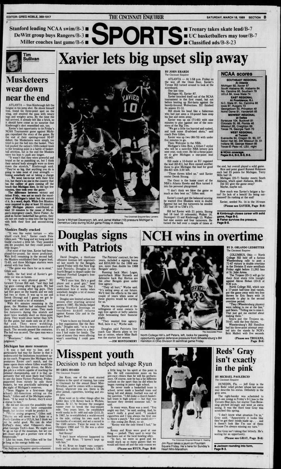 March 18, 1989 Cincinnati Enquirer sports cover