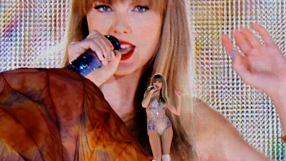 Taylor Swift performs onstage for the opening night of "Taylor Swift | The Eras Tour" at State Farm Stadium on March 17, 2023 in Glendale, Arizona