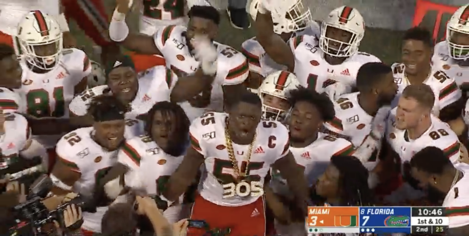 Miami's new turnover chain for the 2019 season. (ESPN)