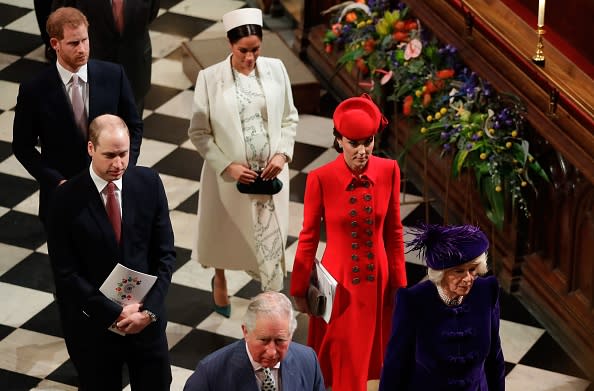 As first in line to the throne, Prince Charles and his wife Camilla take precedence immediately after the Queen and will walk and sit directly behind her at official events Photo: AFP/Getty Images