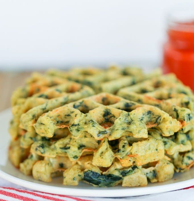 Spinach and Feta Waffles