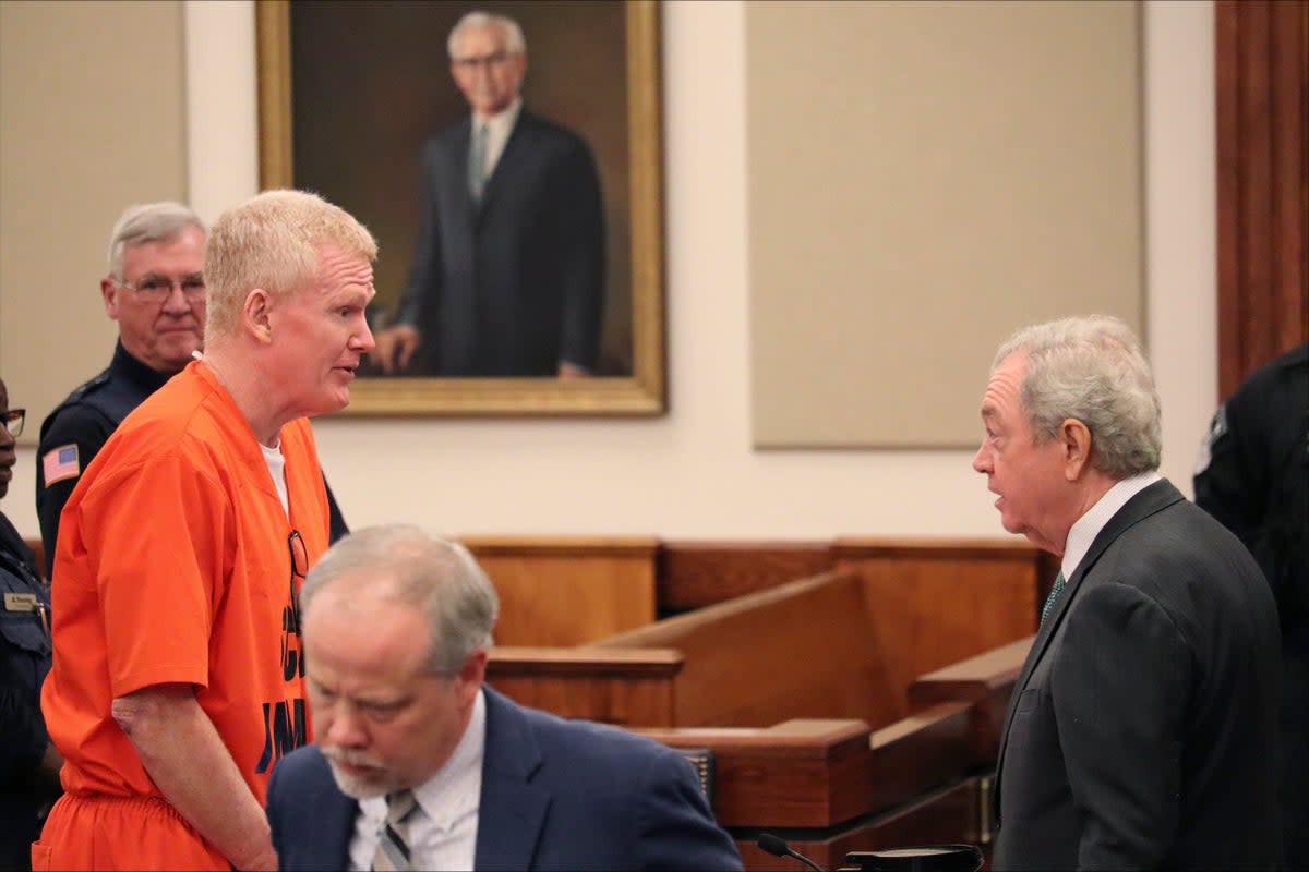 Convicted murderer Alex Murdaughin court where he took a plea deal for financial crimes (AP)