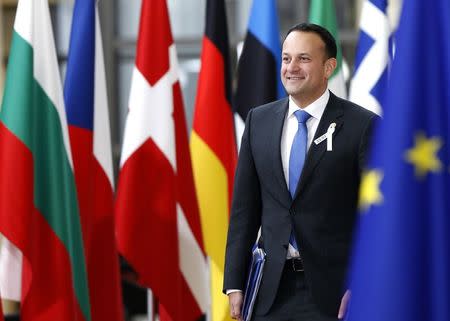 Ireland’s Prime Minister, Taoiseach Leo Varadkar arrives at a European Union leaders summit in Brussels, Belgium, March 22, 2018. REUTERS/Francois Lenoir