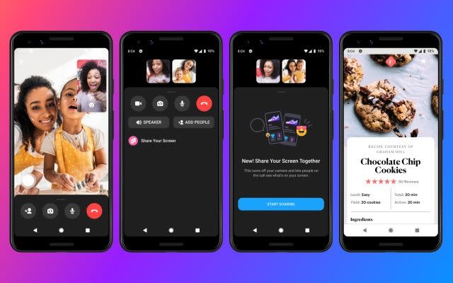 Facebook Messenger video call screen sharing