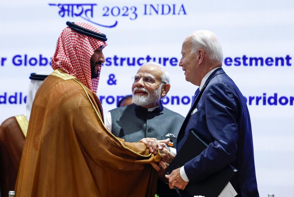 Mohammed bin Salman and Joe Biden handshake