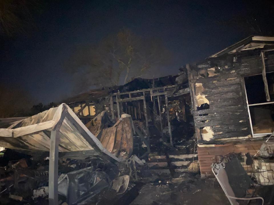 Edelmira and Bianca Rivera's home in Waco, Texas, burned down on Jan. 15, 2021.