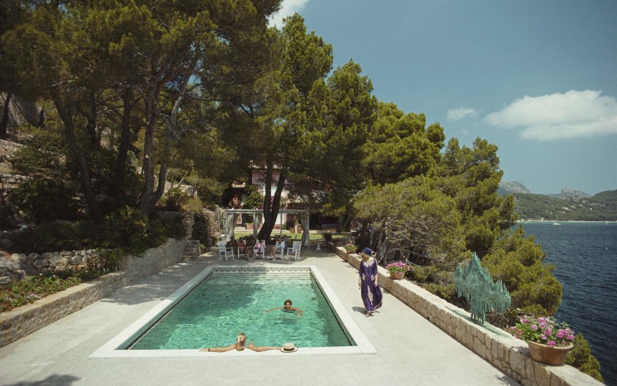 Guests at Vane Ivanovic's villa in Cap de Formentor, Majorca, Spain, 1987