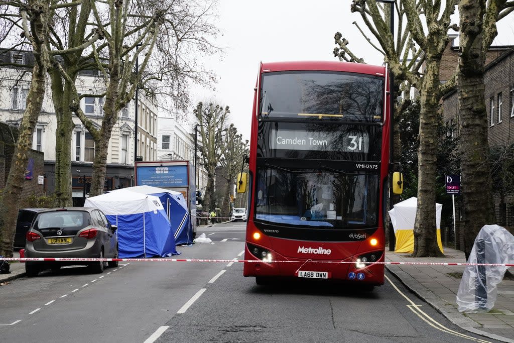 Forensic tents at the scene (Aaron Chown/PA) (PA Wire)