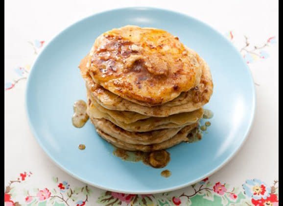 <strong>Get the <a href="http://www.huffingtonpost.com/2011/10/27/banana-walnut-pancakes-wi_n_1057448.html" target="_hplink">Banana-Walnut Pancakes with Maple-Cinnamon Brown Butter recipe</a></strong>