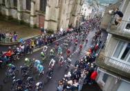 Cycling - Tour de France cycling race - The 183-km (113 miles) Stage 2 from Saint-Lo to Cherbourg-en-Cotentin, France - 03/07/2016 - The pack of riders cycles in Coutances during the stage. REUTERS/Juan Medina