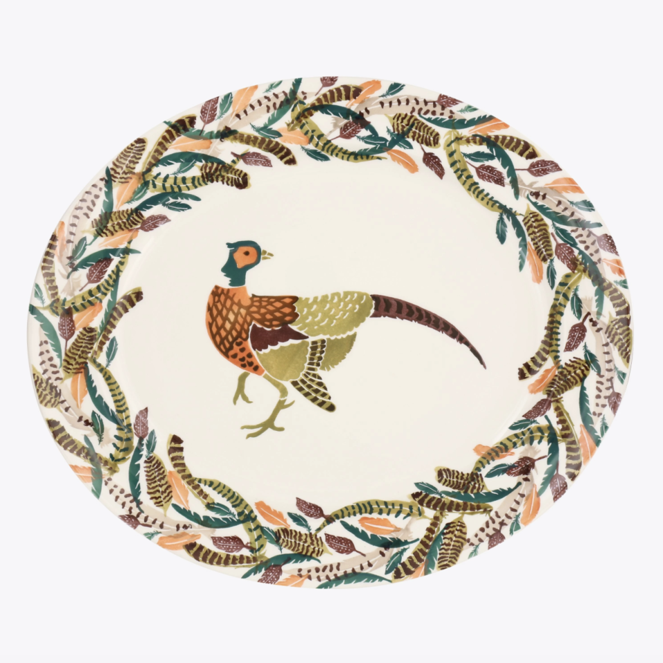 Pheasant Feathers Large Oval Platter, £115.00 [Photo: Emma Bridgewater]