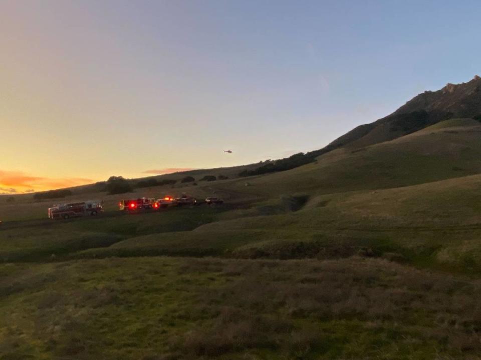 Emergency responders were rescuing a hiker who became trapped between two rocks on Bishop Peak in San Luis Obispo on Jan. 13, 2024. 