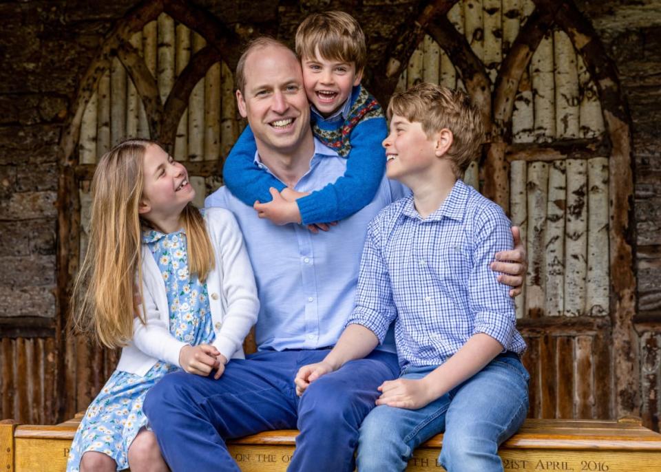 <div class="inline-image__caption"><p>Prince of Wales (centre) with his children Princess Charlotte, Prince Louis and Prince George (right).</p></div> <div class="inline-image__credit">Millie Pilkington/Kensington Palace via Reuters</div>