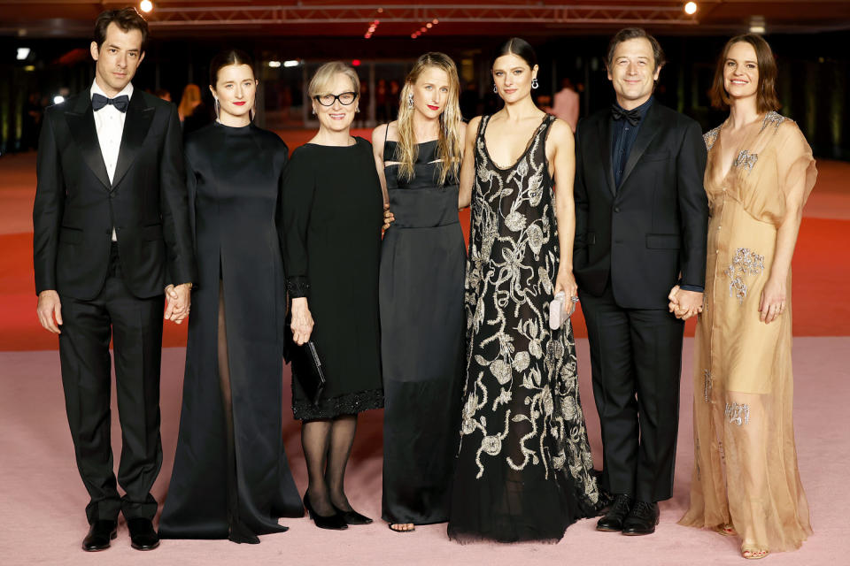 Mark Ronson, Grace Gummer, Mamie Gummer, Meryl Streep, Louise Jacobson, Henry Wolfe and Tamryn Storm Hawker  (Frazer Harrison / Getty Images)