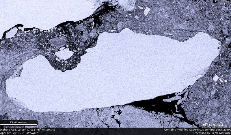 A-68A iceberg breaks away from the Larsen C Ice Shelf, in Antarctica