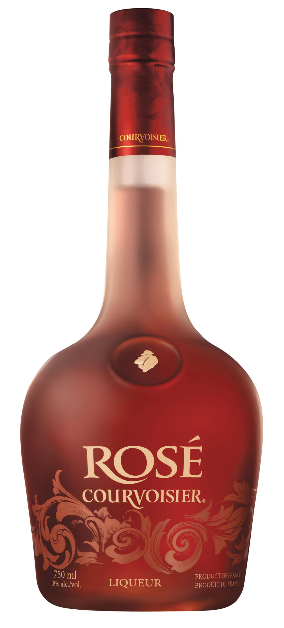 This undated publicity image provided by Beam, Inc. shows Courvoisier® Rose liqueur. (AP Photo/Beam, Inc.)