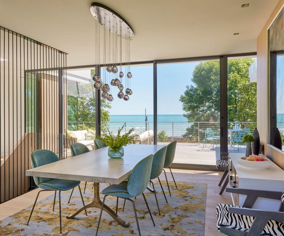 Dining room with windows overlooking lovely view