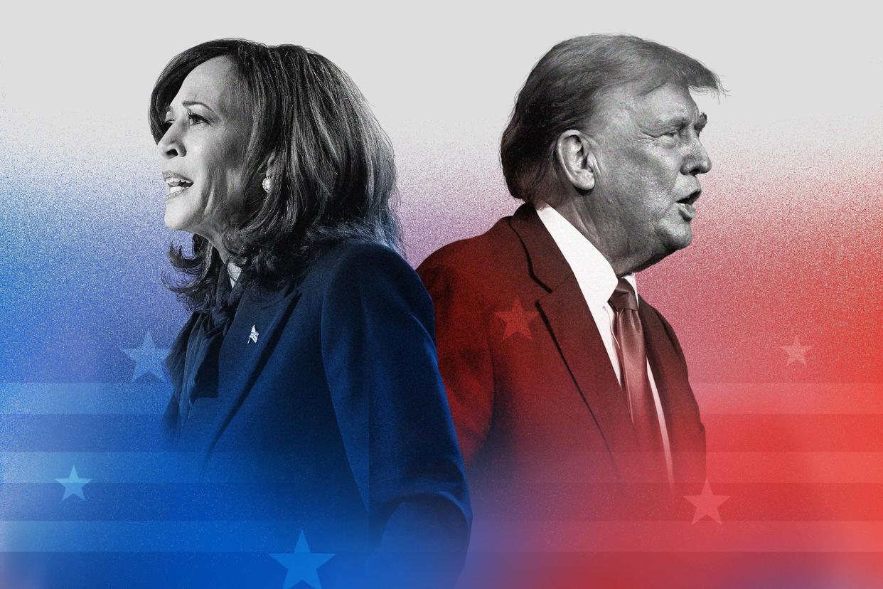 Vice president Kamala Harris back to back with former President Donald Trump