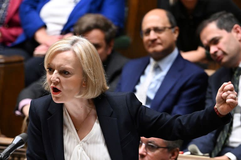 La premier Liz Truss, en la Cámara de los Comunes (AFP / Jessica Taylor /UK Parliament")