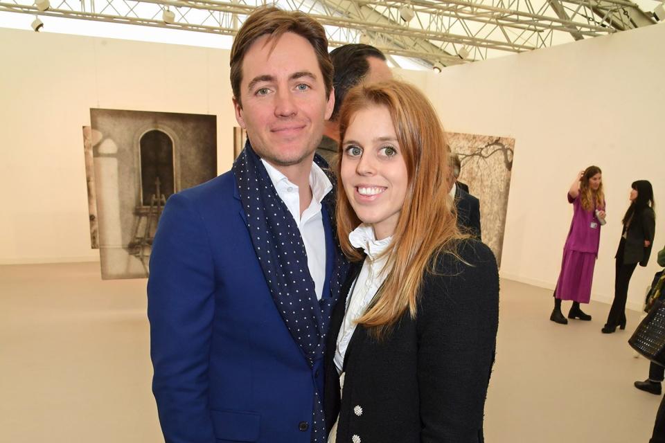 LONDON, ENGLAND - OCTOBER 12: Edoardo Mapelli Mozzi and Princess Beatrice of York attend the Frieze Art Fair 2022 VIP Preview in Regent's Park on October 12, 2022 in London, England. (Photo by David M. Benett/Dave Benett/Getty Images)