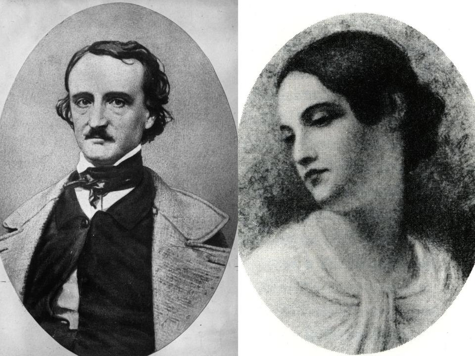 Edgar Allen Poe with Virginia Eliza Clemm, who he married when she was 13 years old.