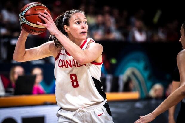 Veteran Kim Gaucher was among 12 players named to Canada's women's basketball roster for the Tokyo Olympics on Tuesday. (Vianney Thibaut/Canada Basketball - image credit)