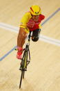 Juan Jose Mendez of Spain competes in the Men's Individual C1-2-3 1km Cycling Time Trial final on day 1 of the London 2012 Paralympic Games at Velodrome on August 30, 2012 in London, England. (Photo by Hannah Johnston/Getty Images)