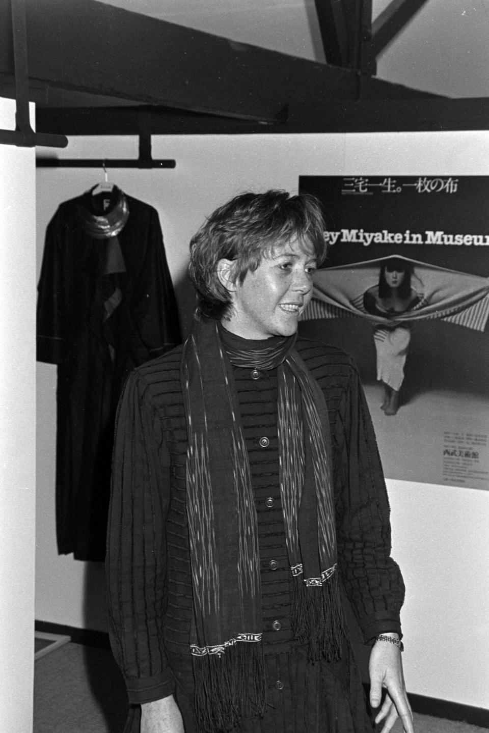 Maureen Doherty director of special projects at Issey Miyake sets up Miyake's Covent Garden shop in London. (Photo by Tim Jenkins/WWD/Penske Media via Getty Images)