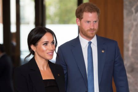 FILE PHOTO: Britain's Prince Harry and Meghan, the Duke and Duchess of Sussex, attend the annual WellChild Awards ceremony the Royal Lancaster Hotel in London, Britain September 4, 2018. Victoria Jones/Pool via REUTERS