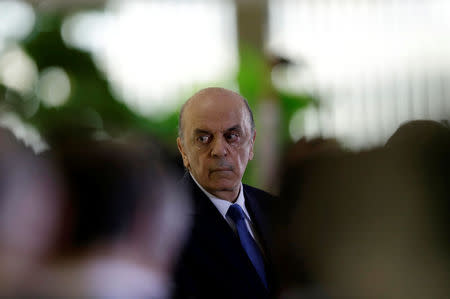 Brazilian new Foreign Minister Jose Serra attends his inauguration ceremony at Itamaraty Palace in Brasilia, Brazil, May 18, 2016. REUTERS/Ueslei Marcelino