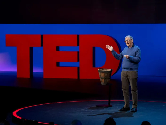 Bill Gates speaks at SESSION 6 at TED2022: A New Era. April 10-14, 2022, Vancouver, BC, Canada.