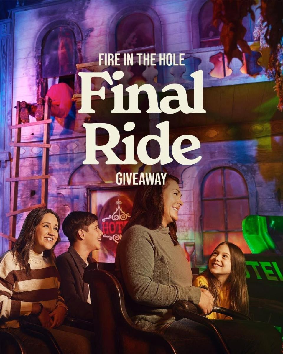 Silver Dollar City is hosting three giveaways for seats on Fire In The Hole's final ride on Facebook, Instagram and TikTok. Fire In The Hole will host its final ride on Saturday, Dec. 30 at 10 p.m.