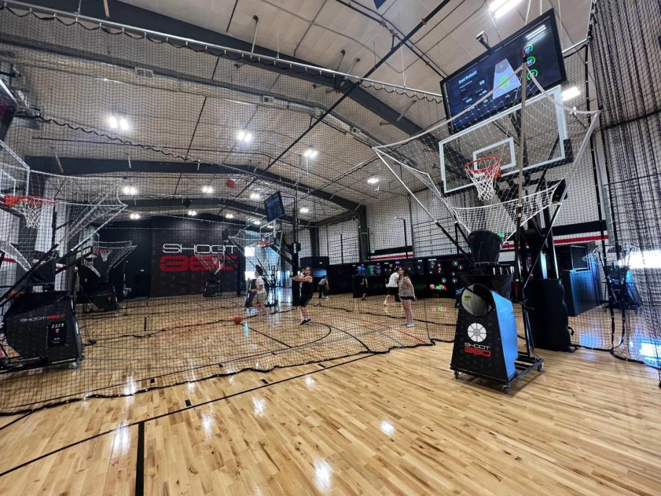 Robin and Ryan Burck opened Shoot 360 Tri-Cities, a basketball training gym that employs video game technology, in June in Horn Rapids Industrial Park.