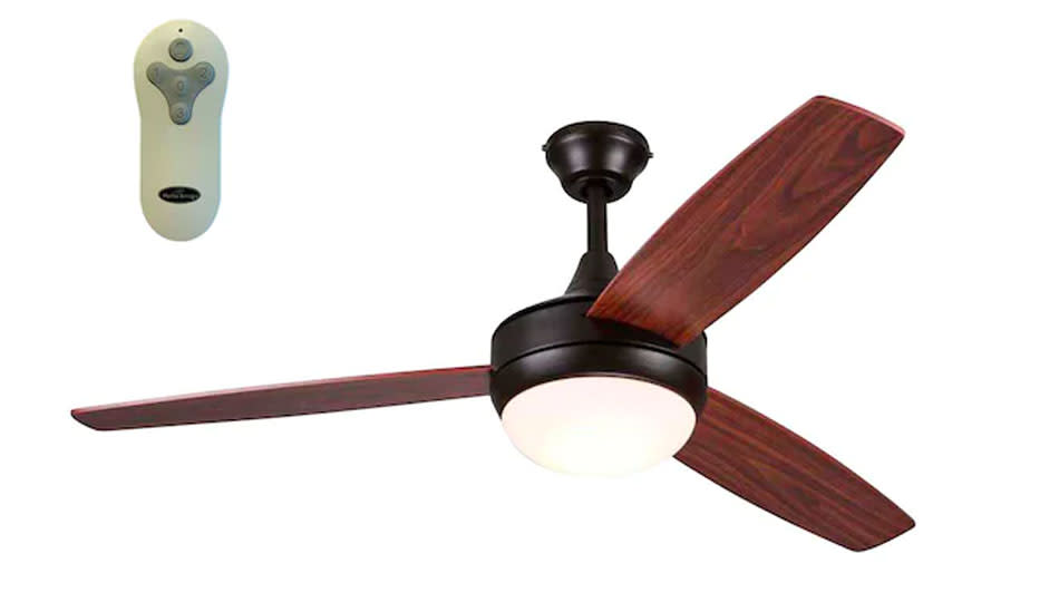 Classic, understated and remote-operated, this Harbor Breeze Beach Creek Ceiling Fan is on sale! (Photo: Lowe's)