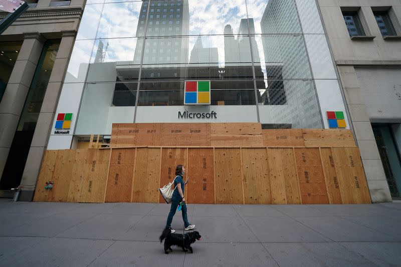 FILE PHOTO: The Microsoft store is pictured in the Manhattan borough of New York City