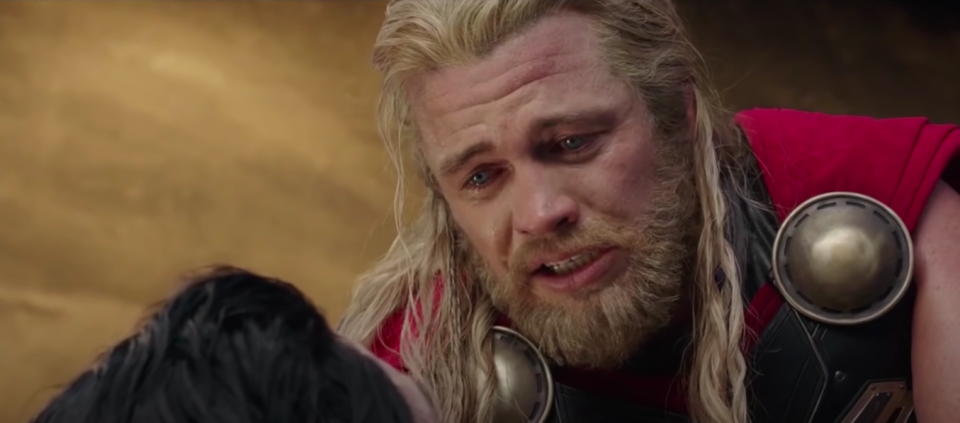 Luke as "Thor" looking anguished