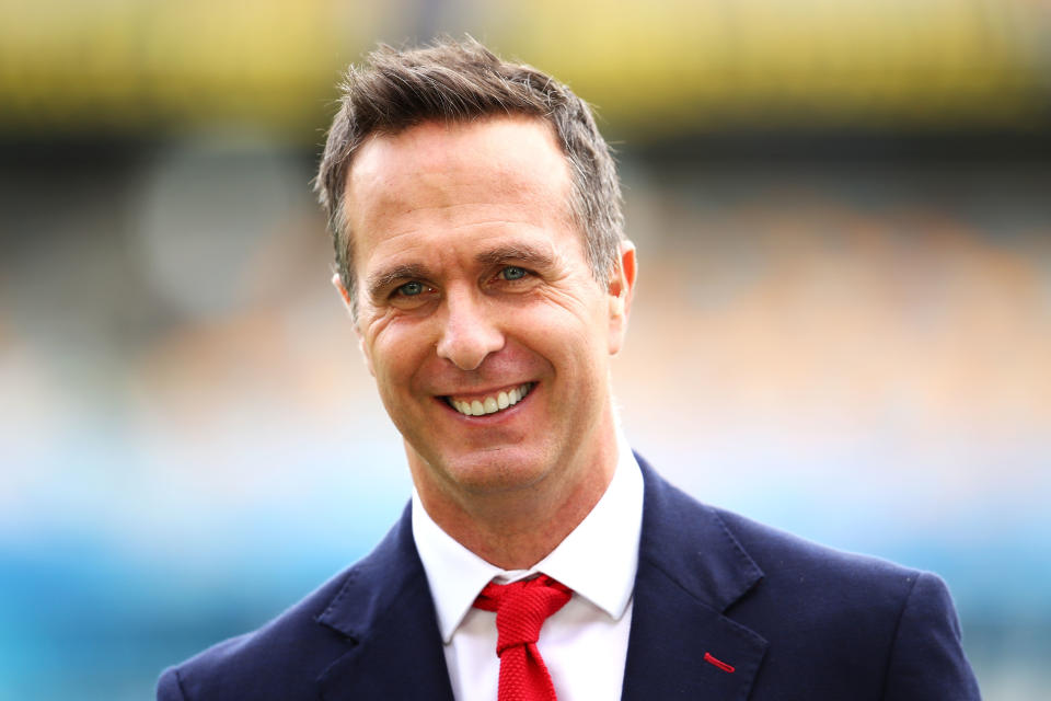 Michael Vaughan (pictured) during commentary before a match.