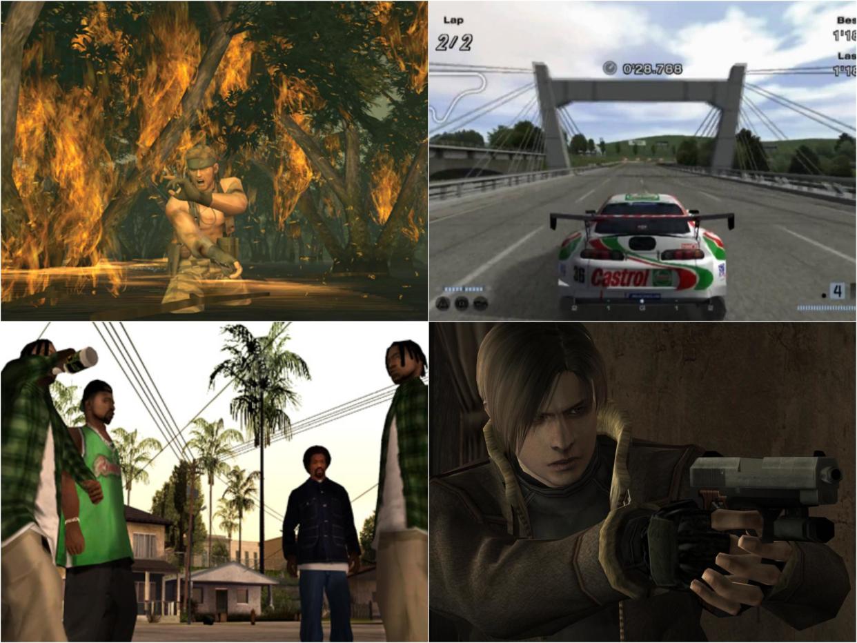 Metal Gear Solid 3: Snake Eater, Gran Turismo 4, Resident Evil 4 and Grand Theft Auto III: San Andreas were all released on PS2: Konami/Sony Computer Entertainment/Capcom/Rockstar