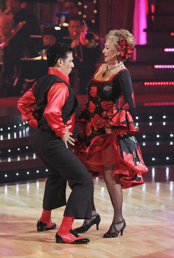 Corky Ballas and Cloris Leachman perform a dance on the seventh season of Dancing with the Stars.