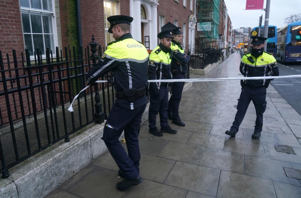 The scene in Dublin city centre after the serious incident (PA)